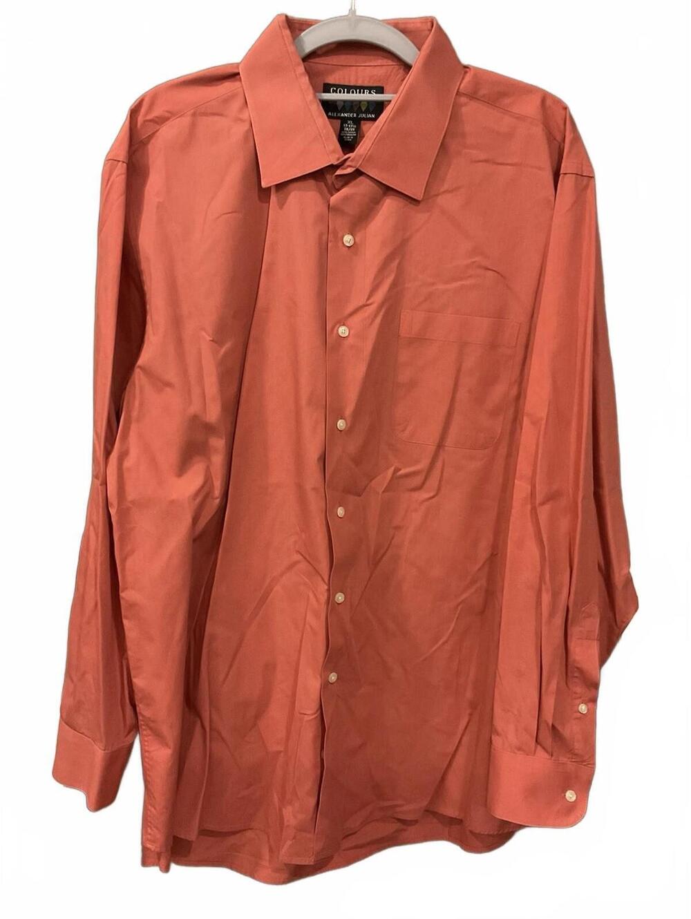 Colours Mens Button Up Long Sleeve Shirt Size 34/35 17-17.5 Neck